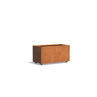 Plantenbak Carrez met wielen cortenstaal 100x50x50 cm