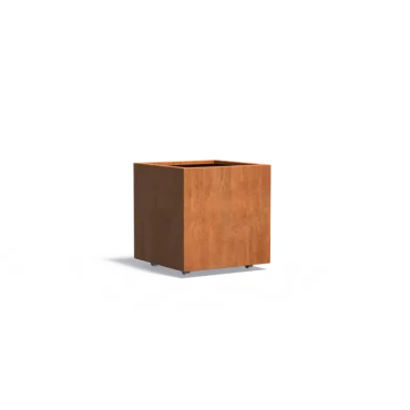 Plantenbak Carrez met wielen cortenstaal 70x70x70 cm