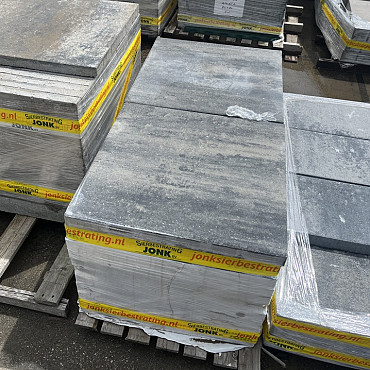 Restpartij Zwanenburg: ca. 7,5m2 Patio Square 60x60x4 cm Nero/Grey