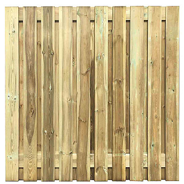 Actie Grenen Tuinscherm 21-Planks Scherm Recht Verticaal 180x180 cm