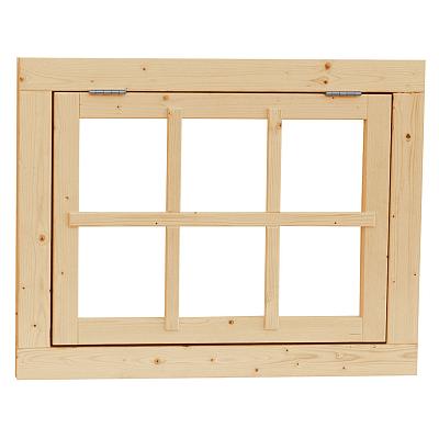 Vuren uitzetraam 6-ruits 89,9 x 70,3 cm., onbehandeld