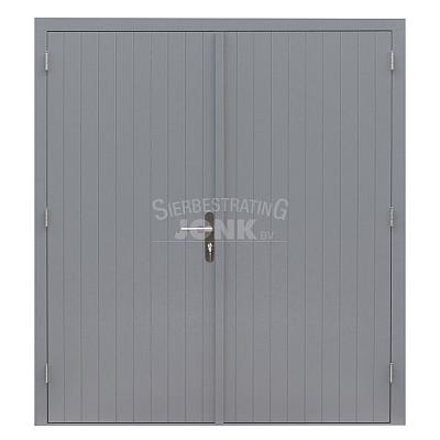 Hardhouten dubbele dichte deur Prestige, 202 x 221 cm., grijs gegrond