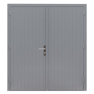 Hardhouten dubbele dichte deur Prestige, 202 x 221 cm., grijs gegrond