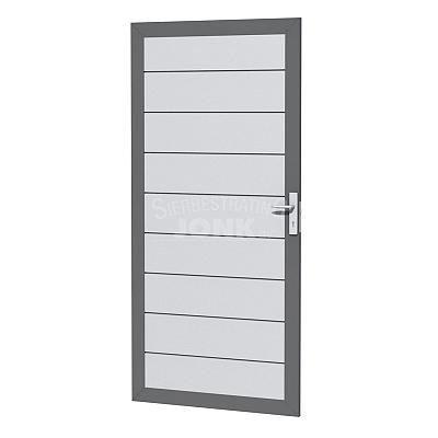 Aluminium deur lichtgrijs 90 x 183 cm.