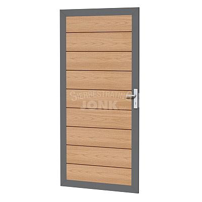 Composiet rabat deur, houtkleur en -motief 90x183 cm.