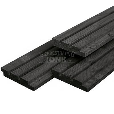 JWOODS Triple Profiel Plank 2,2x14x240 cm, Zwart Gespoten