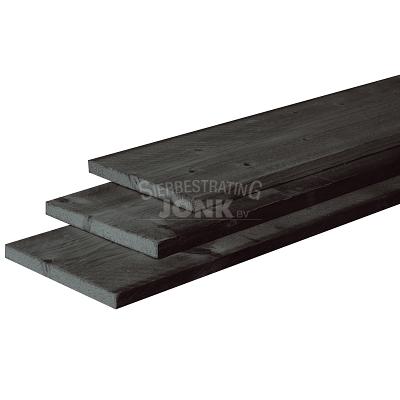 JWOODS Fijnbezaagde Plank 2,2x20x400 cm, Zwart Gedompeld