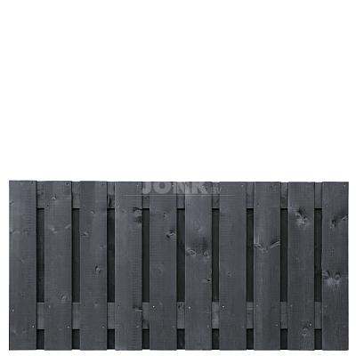 Tuinscherm Stuttgart zwart gespoten geschaafd grenen 21-planks 180x90 cm