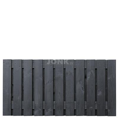 Tuinscherm Dresden zwart gespoten geschaafd grenen 23-planks 180x90 cm