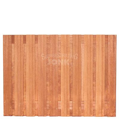 Tuinscherm Dronten geschaafd onbehandeld hardhout 21-planks 180x130 cm