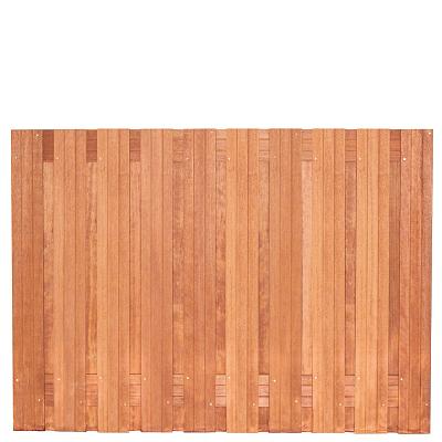 Tuinscherm Dronten, geschaafd onbehandeld hardhout, 21-planks, 180x130 cm.