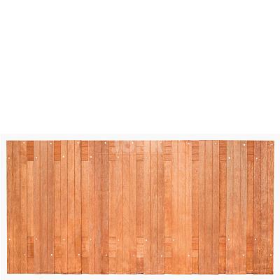 Tuinscherm Dronten, geschaafd onbehandeld hardhout, 21-planks, 180x90 cm