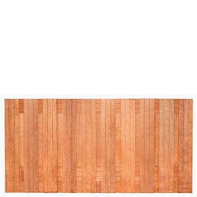 Tuinscherm Dronten, geschaafd onbehandeld hardhout, 21-planks, 180x90 cm