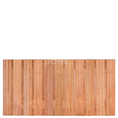 Tuinscherm Hoorn, geschaafd onbehandeld hardhout, 23-planks, 180x90 cm