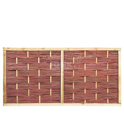 Tuinscherm Wilgenteen met houten lijst van geschaafd geïmpregneerd grenen, 180x90 cm