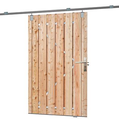 Schuifdeur incl. rail, geschaafd onbehandeld Douglas hout 130x195 cm