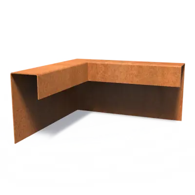 Overzetprofiel buitenhoek Cortenstaal 2 mm 30(x30)x6,4x15 cm