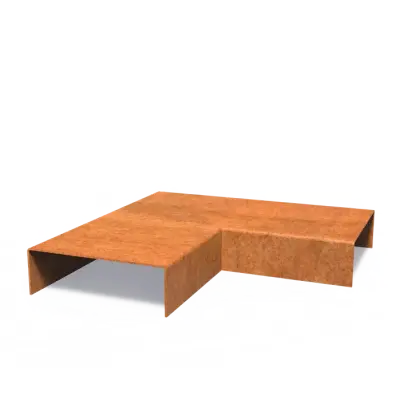 Overzetprofiel buitenhoek Cortenstaal 2 mm 30(x30)x15,4x5 cm