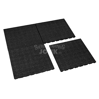 Rubber tegel zwart 50x50x2,5 cm