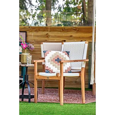 Tuinstoel Riau (set van twee stuks) onbehandeld teak 56x48x92 cm