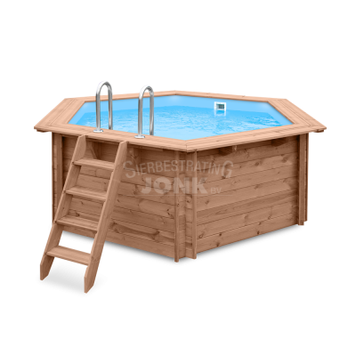 Luxe houten zwembad Mambo Beach 355x307x116 cm