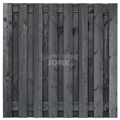 Tuinscherm Dalen geschaafd zwart geïmpregneerd grenen 17-planks 180x180 cm