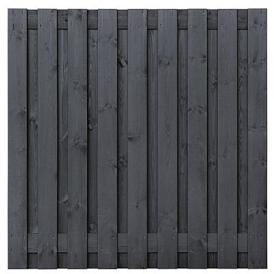 Tuinscherm Koblenz zwart gespoten geschaafd grenen 19-planks 180x180 cm