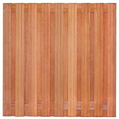 Tuinscherm Dronten geschaafd onbehandeld hardhout 19-planks 180x180 cm