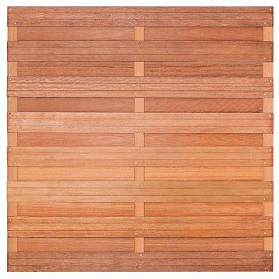 Tuinscherm geschaafd onbehandeld hardhout 18-planks 180x180 cm