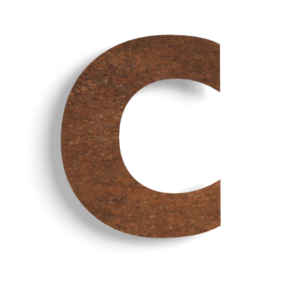 Huisnummer c cortenstaal 10 cm