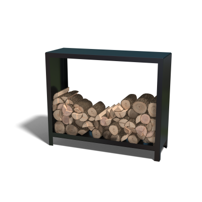 Houtopslag Indiana staal 120x40x100 cm zwart (RAL9005)