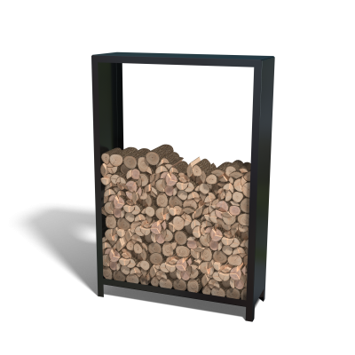 Houtopslag Indiana staal 120x40x180 cm zwart (RAL9005)