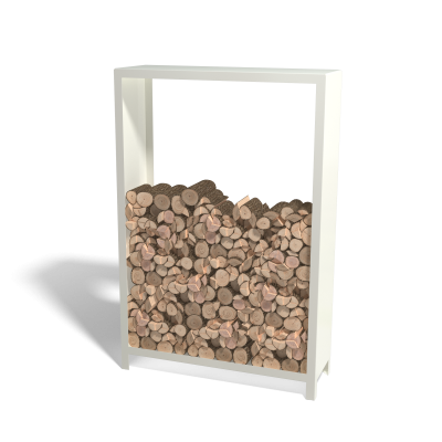 Houtopslag Indiana staal 120x40x180 wit (RAL9010)