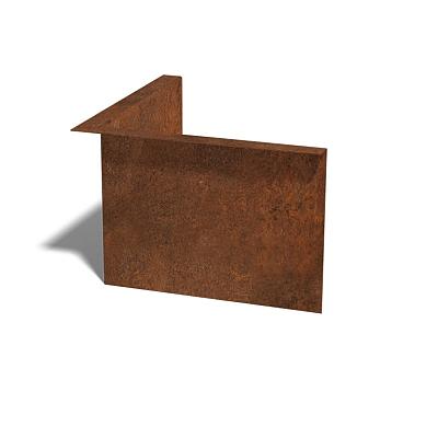 Cortenstaal kantopsluiting gezet binnenhoek 30x30x12 cm
