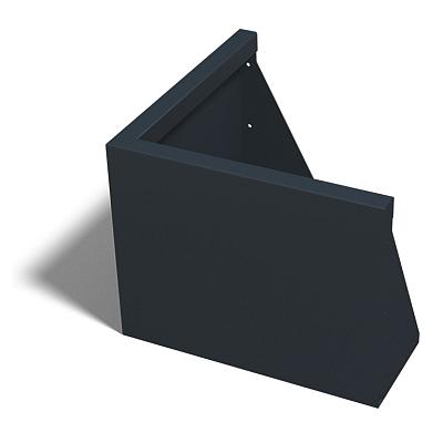 Gepoedercoat staal keerwand buitenhoek 50x50x40 cm antraciet grijs