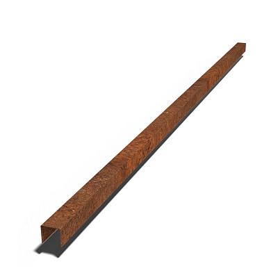 Cortenstaal overzetprofiel 15x5x5 cm (lengte 240 cm)