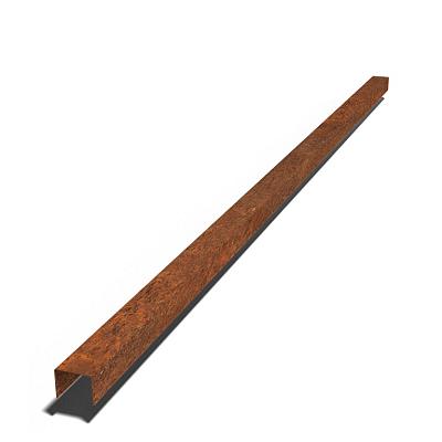 Cortenstaal overzetprofiel 15x6x5 cm (lengte 240 cm)