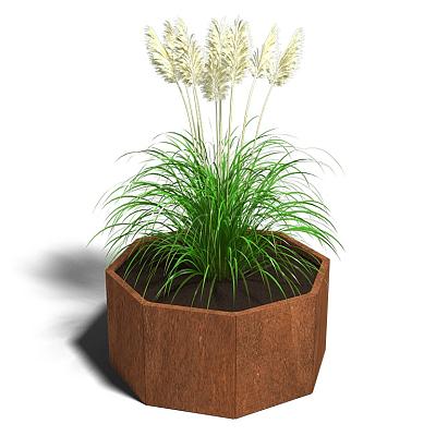 Cortenstaal achthoekige plantenbak Chicago 50, 120,7x120,7x60 cm