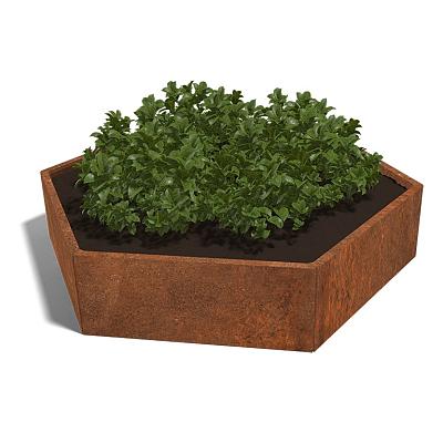 Cortenstaal zeshoekige plantenbak Denver 100, 199,3x173,2x30 cm
