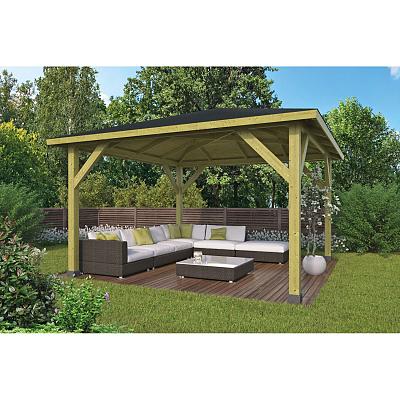 Prieel Classico geïmpregneerd geschaafd vuren 430x430x330 cm (exclusief dakbedekking)