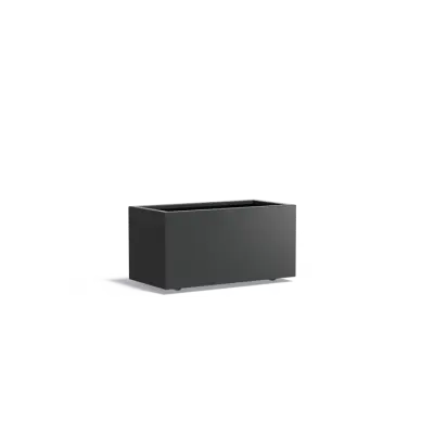 Plantenbak Carrez met wielen aluminium 100x50x50 cm