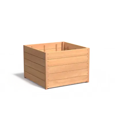 Plantenbak Carrez met bodem hardhout 100x100x71,3 cm