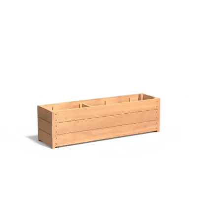 Plantenbak Carrez met bodem hardhout 150x40x43,5 cm