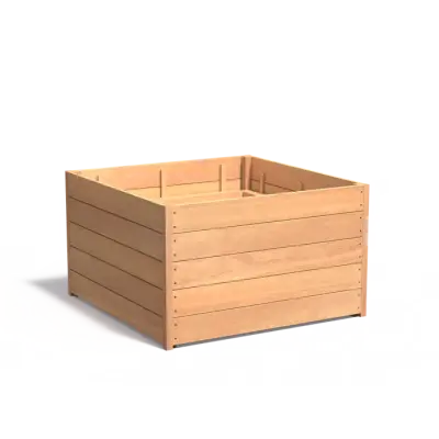 Plantenbak Carrez met bodem hardhout 120x120x71,3 cm