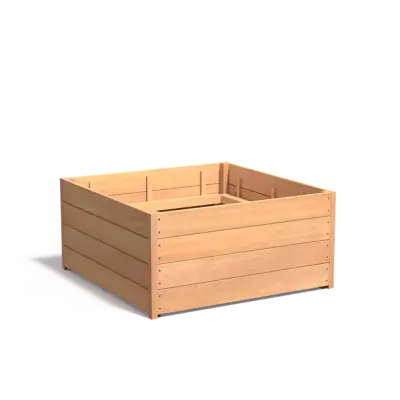 Plantenbak Carrez met bodem hardhout 120x120x57,4 cm