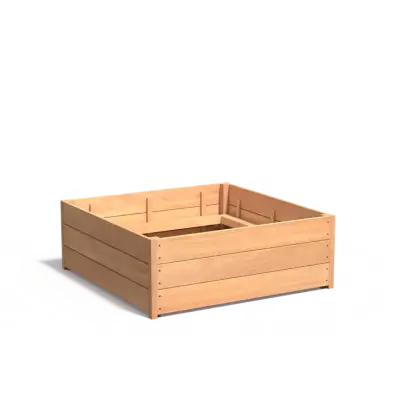 Plantenbak Carrez met bodem hardhout 120x120x43,5 cm