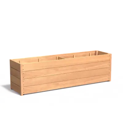 Plantenbak Carrez met bodem hardhout 200x50x57,4 cm