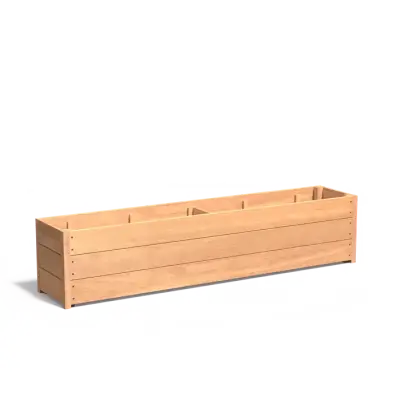 Plantenbak Carrez met bodem hardhout 200x40x43,5 cm