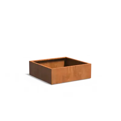 Plantenbak Carrez met bodem cortenstaal 120x120x40 cm