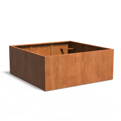 Plantenbak Carrez met bodem cortenstaal 200x200x80 cm